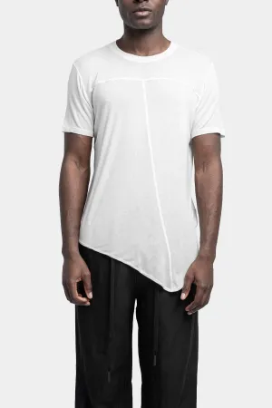 Asymmetrical viscose/silk t-shirt, White