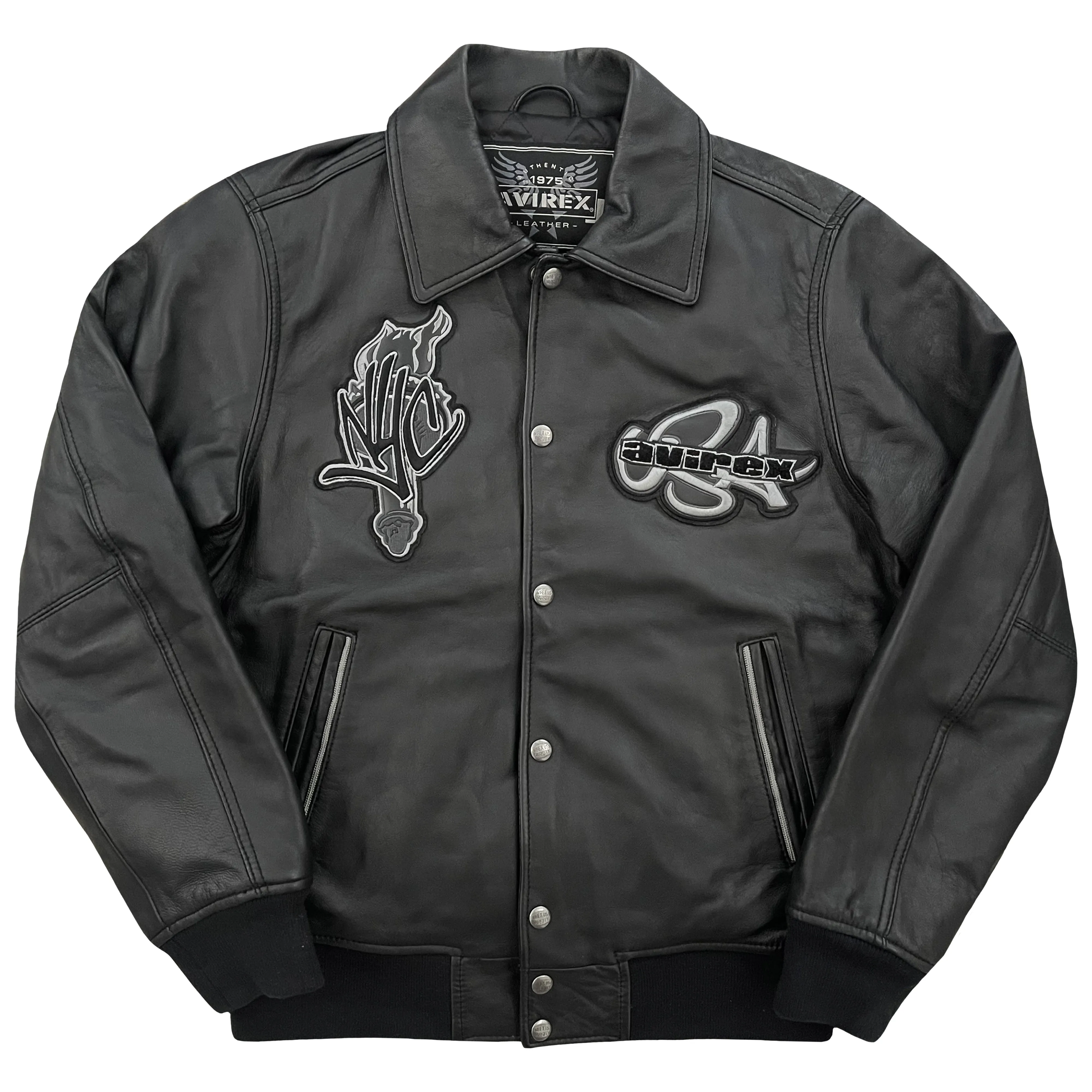 Avirex New York Leather Varsity Jacket - M