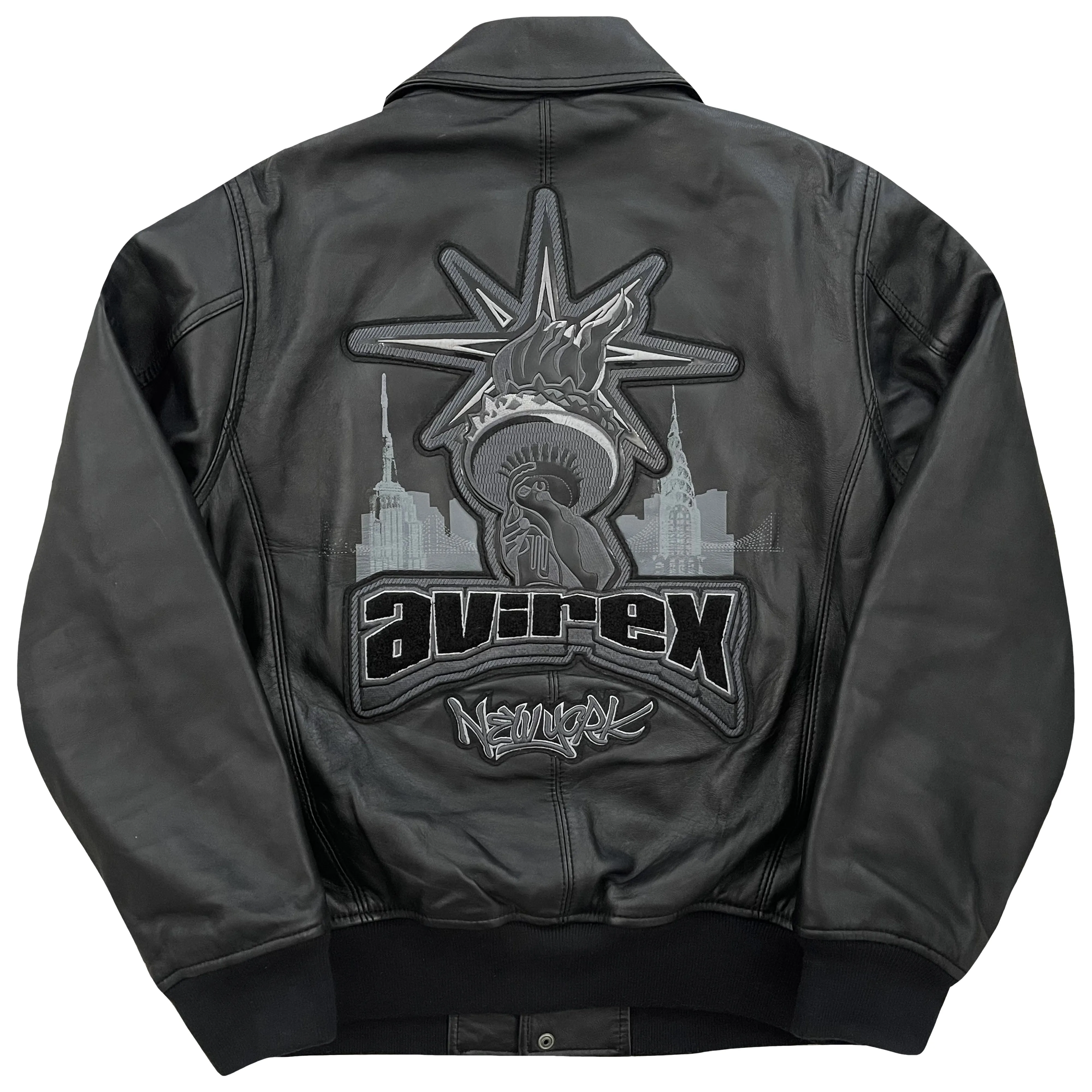 Avirex New York Leather Varsity Jacket - M