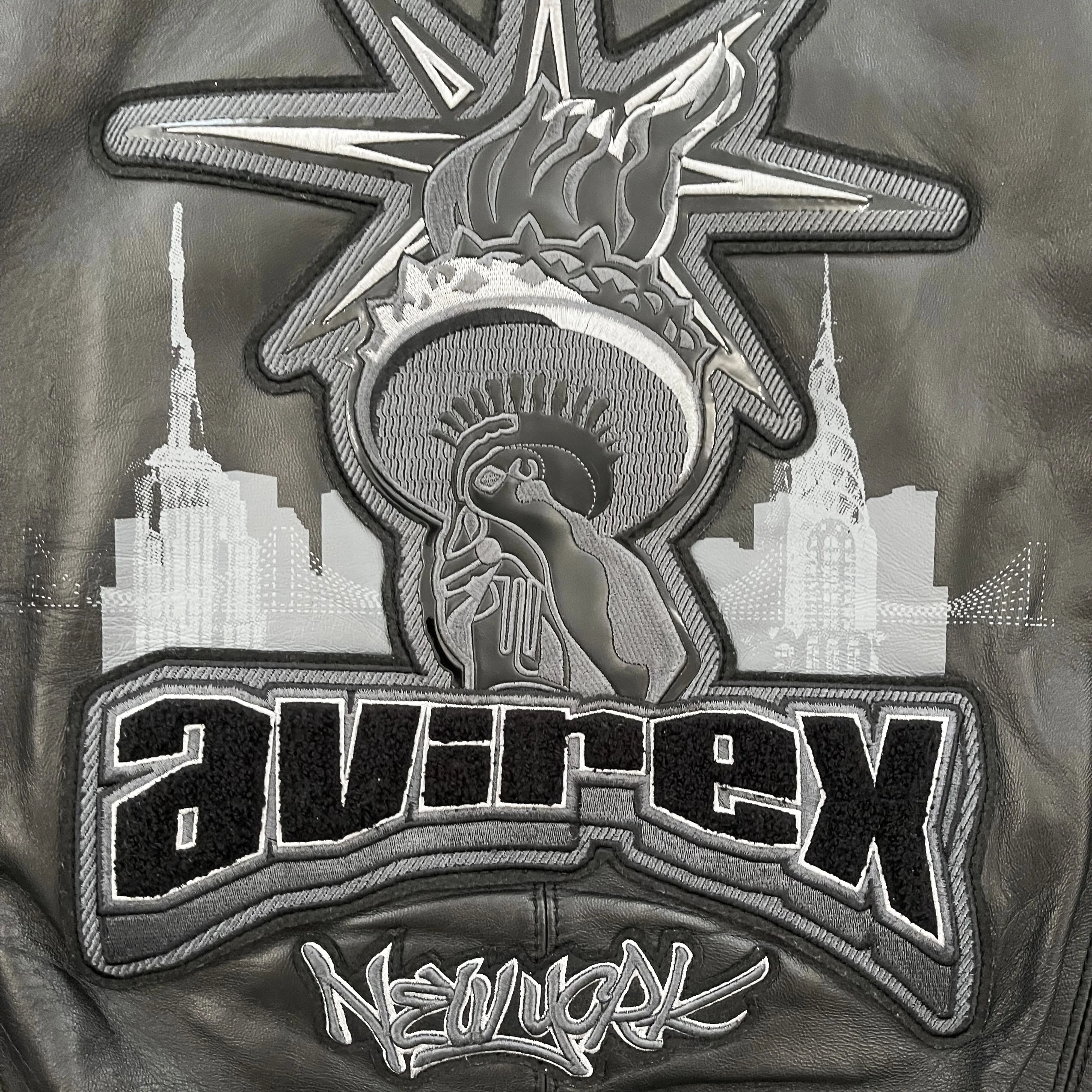 Avirex New York Leather Varsity Jacket - M