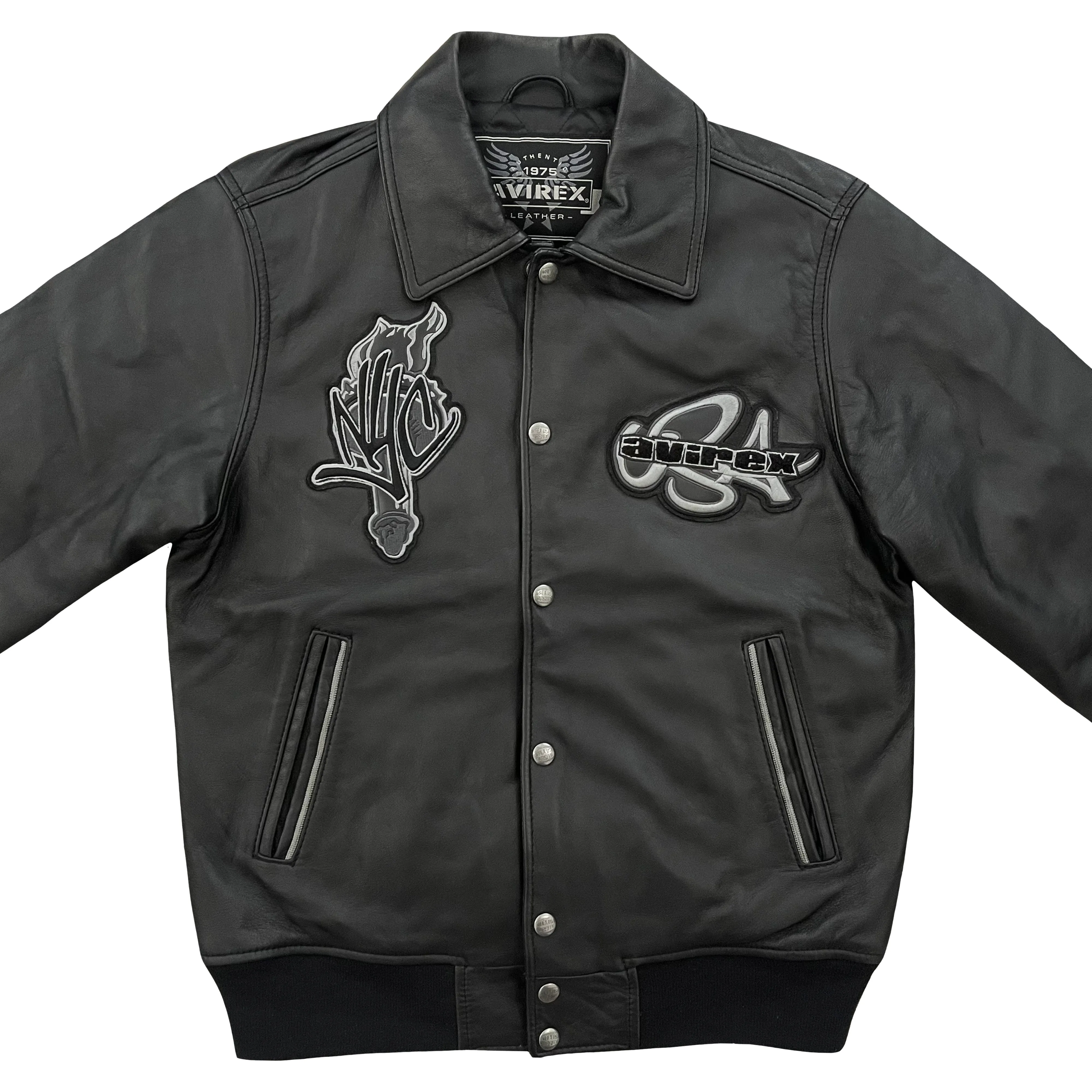 Avirex New York Leather Varsity Jacket - M