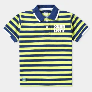 Boys Cotton PK Polo Sunday-Stripe