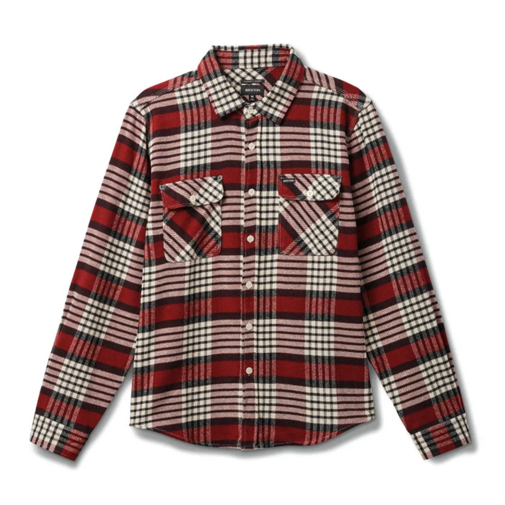 Brixton - Bowery Flannel Island Berry/Whitecap/Black