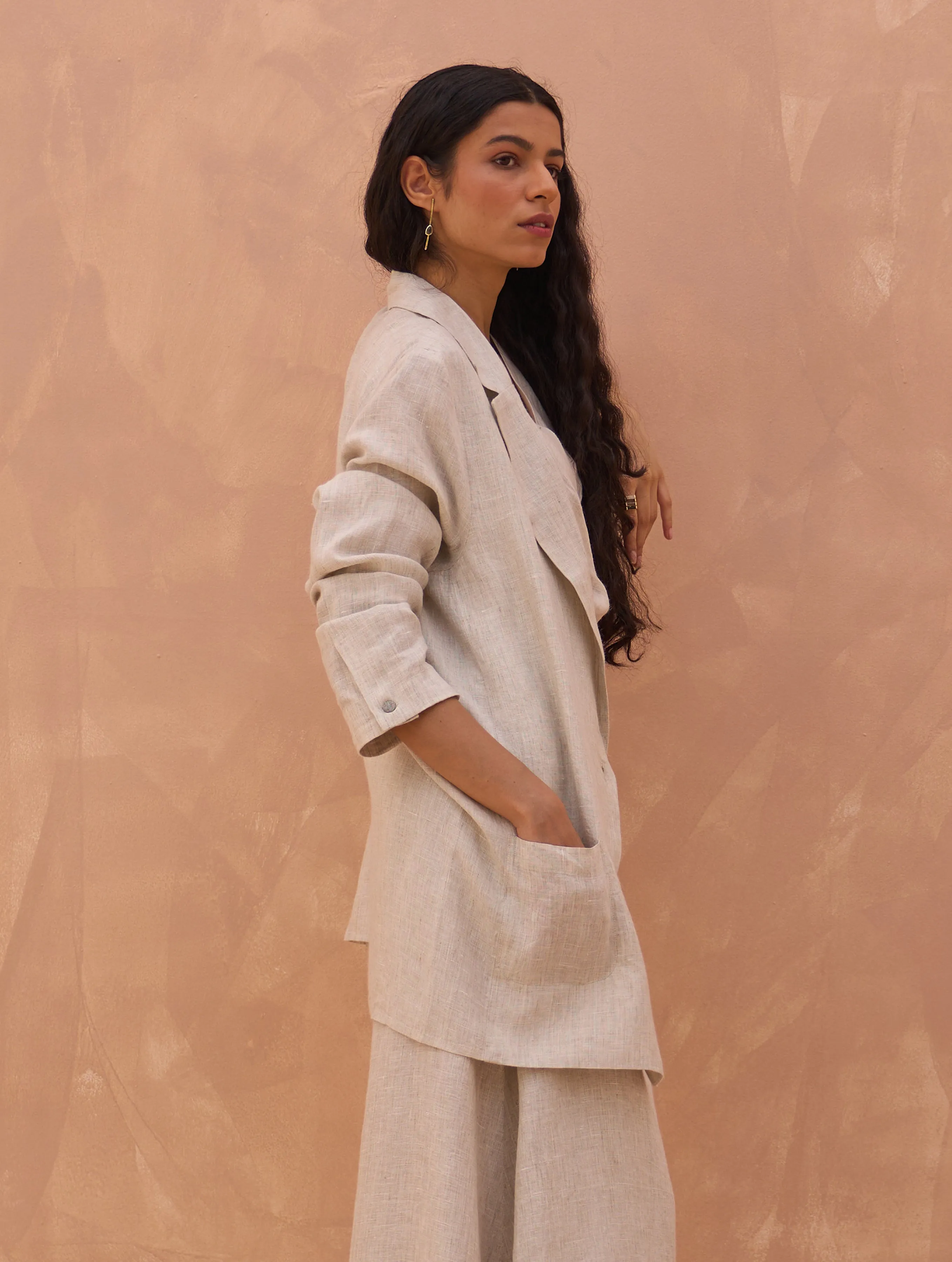 Carla Linen Summer Blazer - Off White