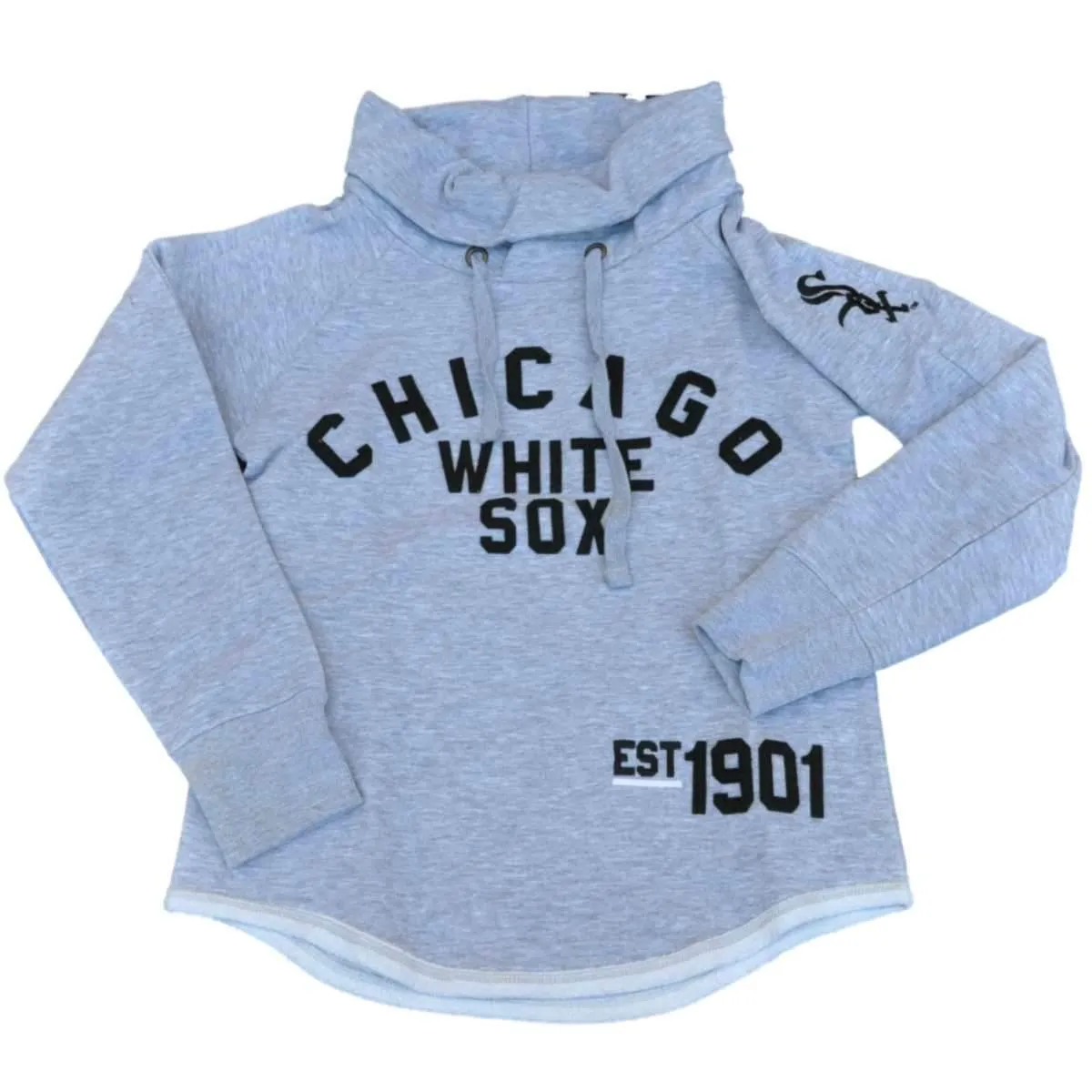 Chicago White Sox SAAG Women Gray Slub Neck Hoodie Sweatshirt