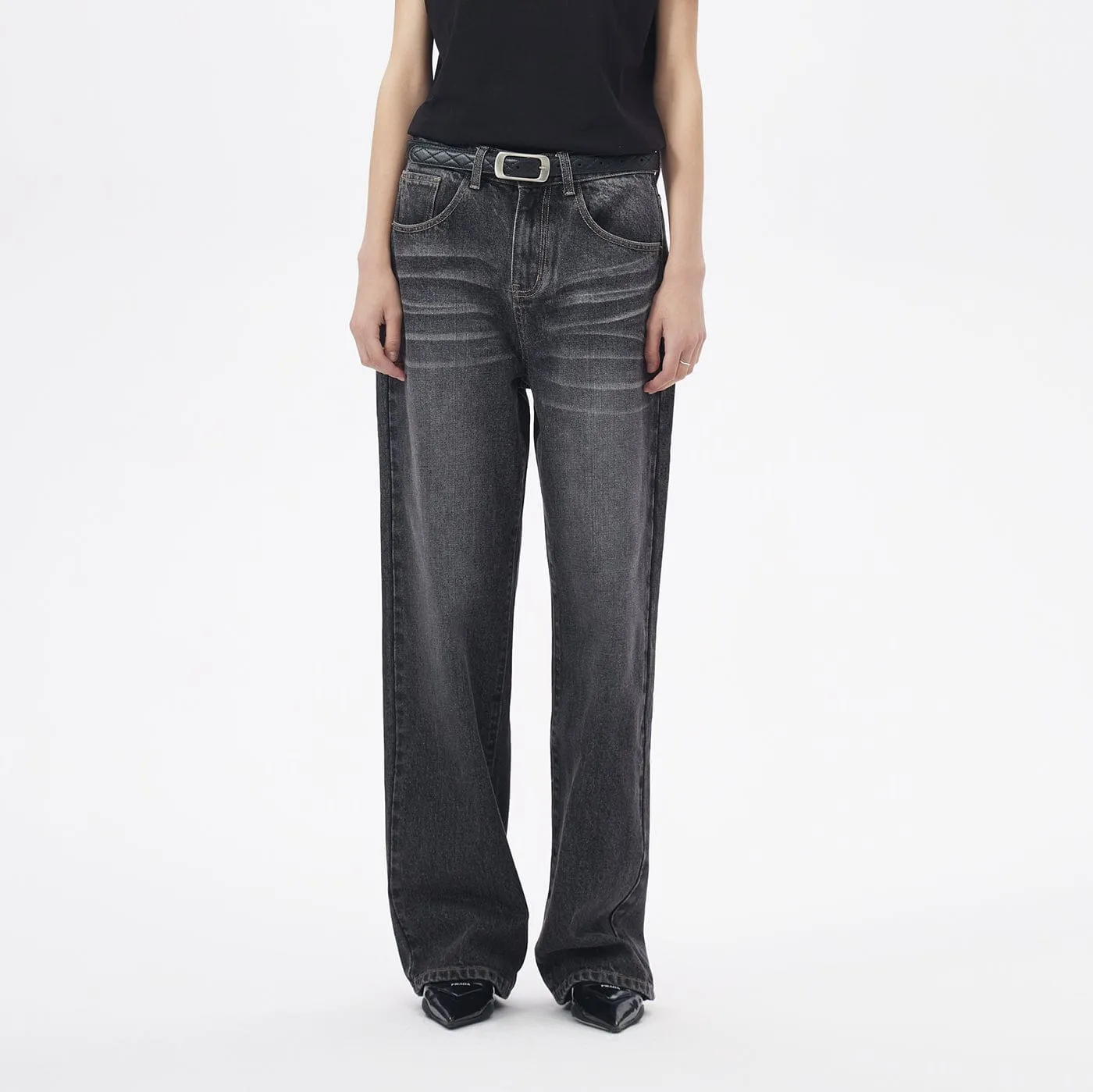 Classic Black Straight Leg Jeans