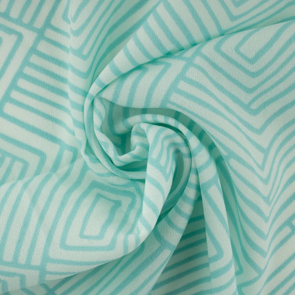 Crepe Print - DELPHINE - Labyrith - Aqua