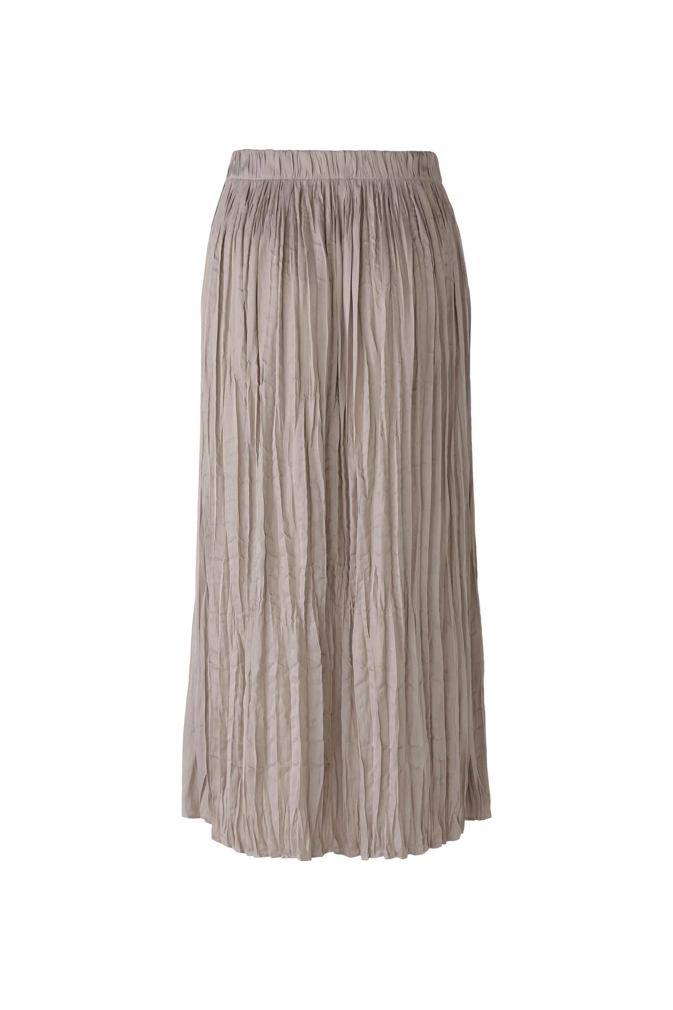 Crinkle Look Maxi Skirt in Light Stone