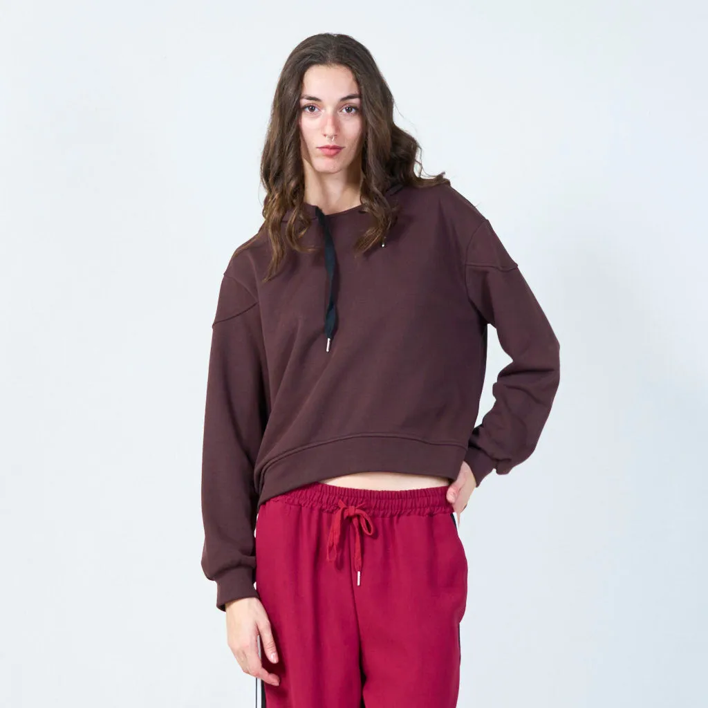 Cropped hooded sweatshirt wholesale