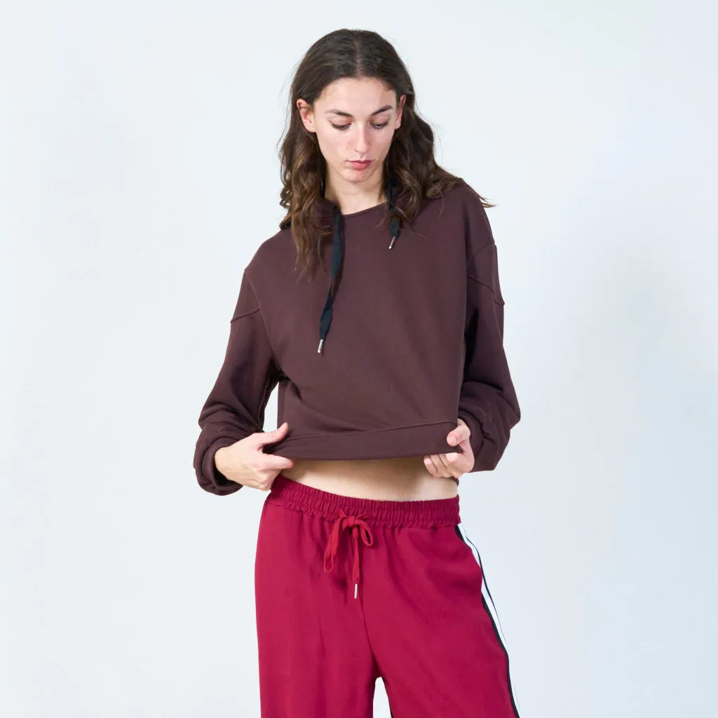 Cropped hooded sweatshirt wholesale