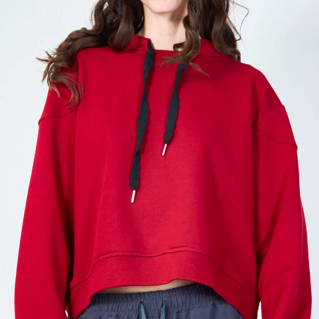 Cropped hooded sweatshirt wholesale