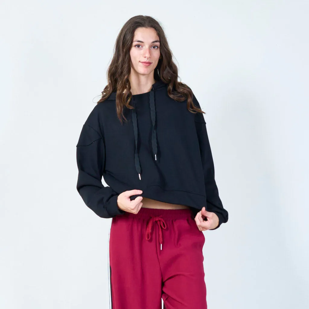 Cropped hooded sweatshirt wholesale