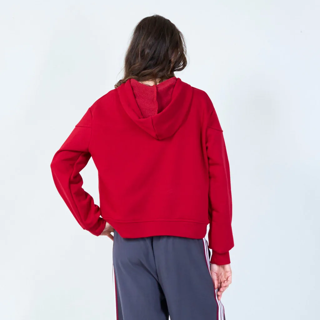 Cropped hooded sweatshirt wholesale