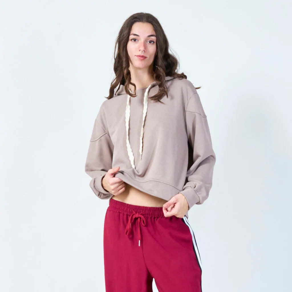 Cropped hooded sweatshirt wholesale