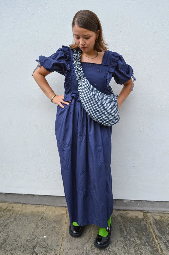 Damson Madder Rhea Navy Broderie Dress