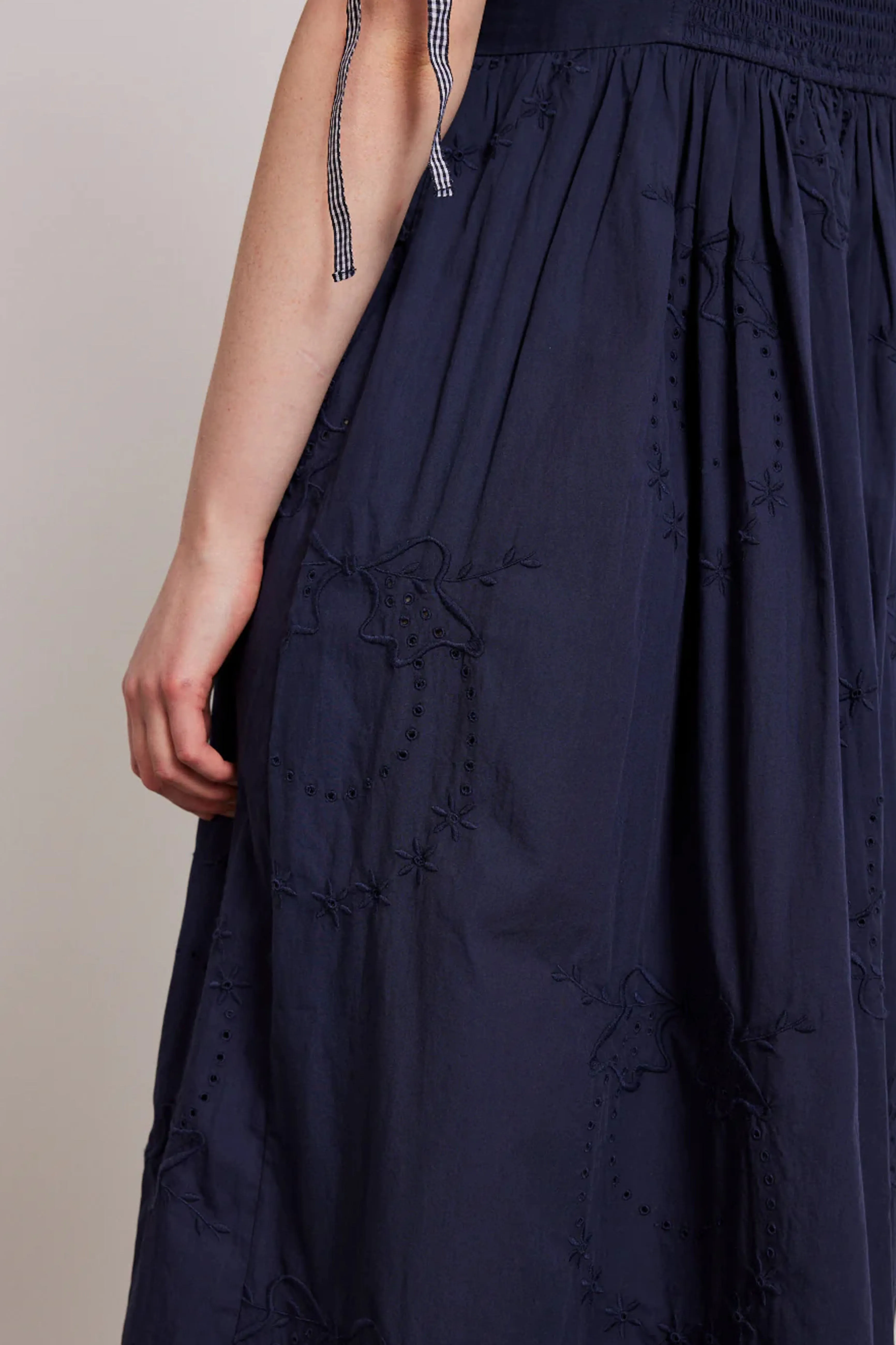 Damson Madder Rhea Navy Broderie Dress