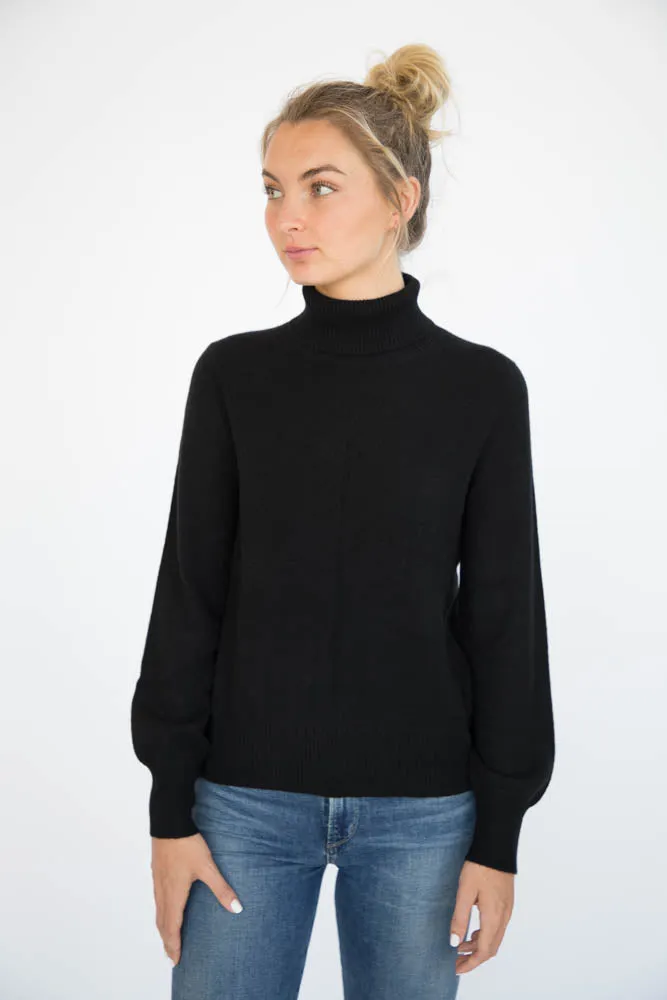 Eleis Collective - The Blouson Sleeve Turtleneck - Black