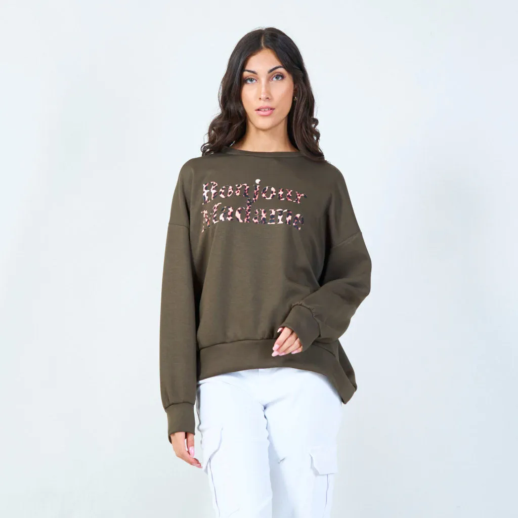 Graphic print oversized sweatshirt wholesale