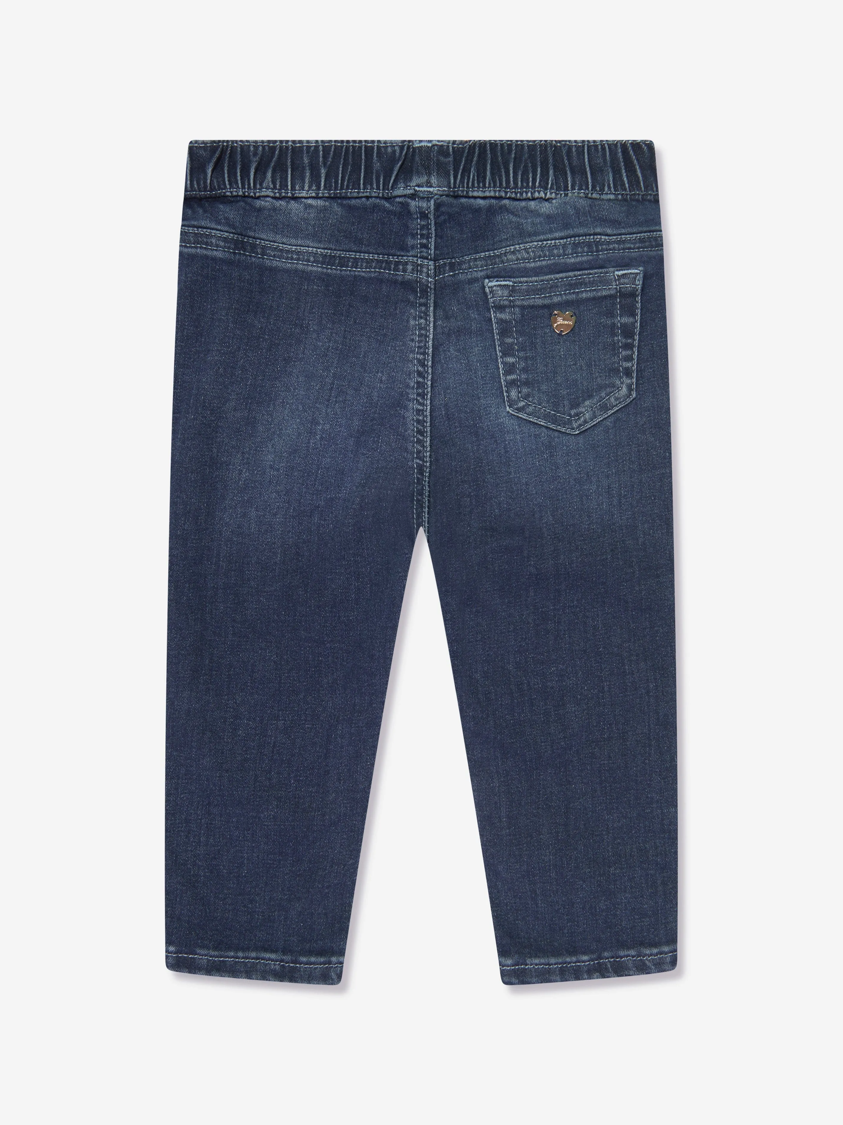 Guess Baby Girls Denim Pull On Pants in Blue