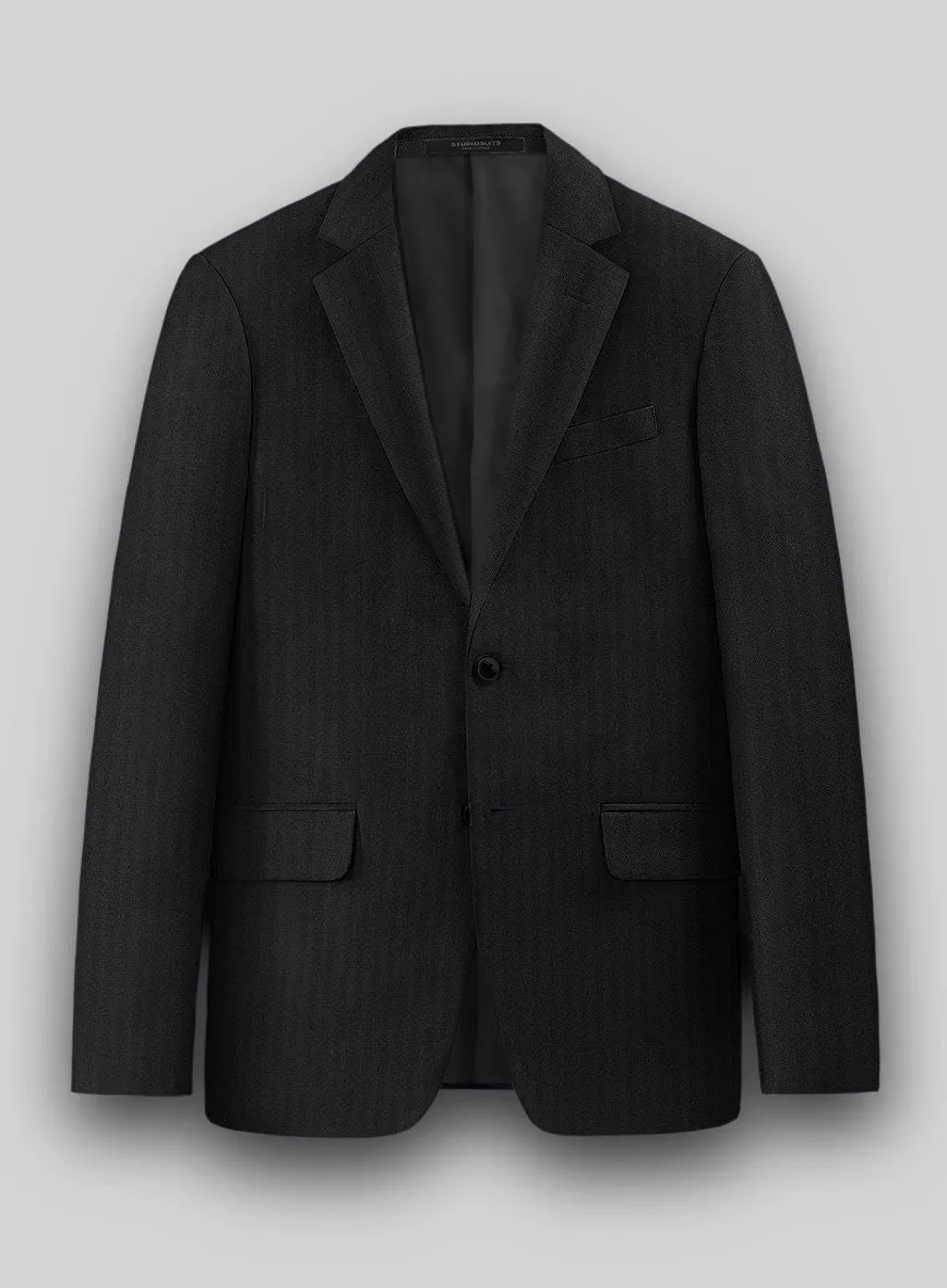 Hardy Minnis Black Herringbone Wool Jacket