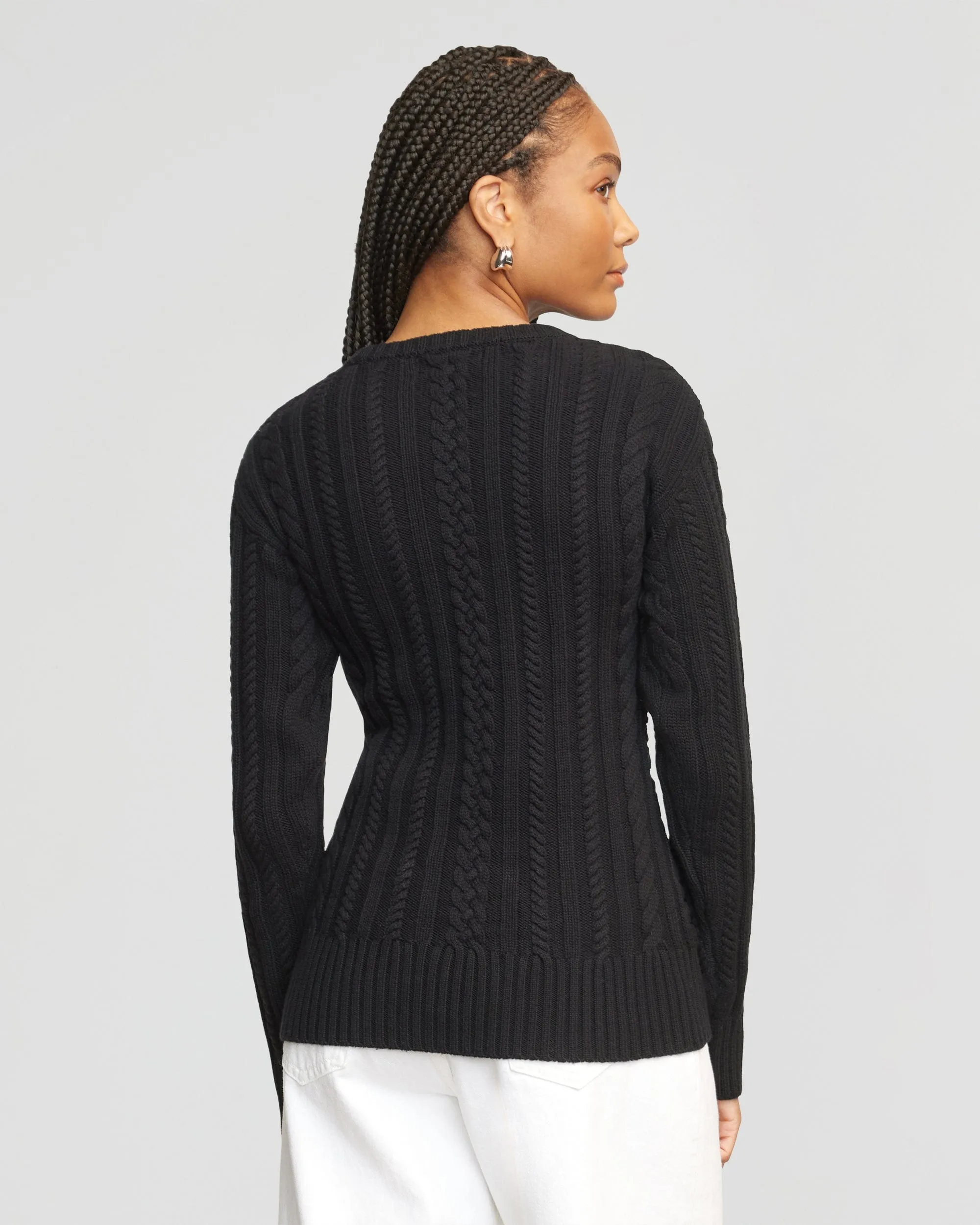 Imelda Cable Knit Crew Neck Sweater