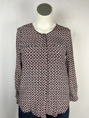 Joie Size L (14)  Red, White & Blue Sailboats Shirt