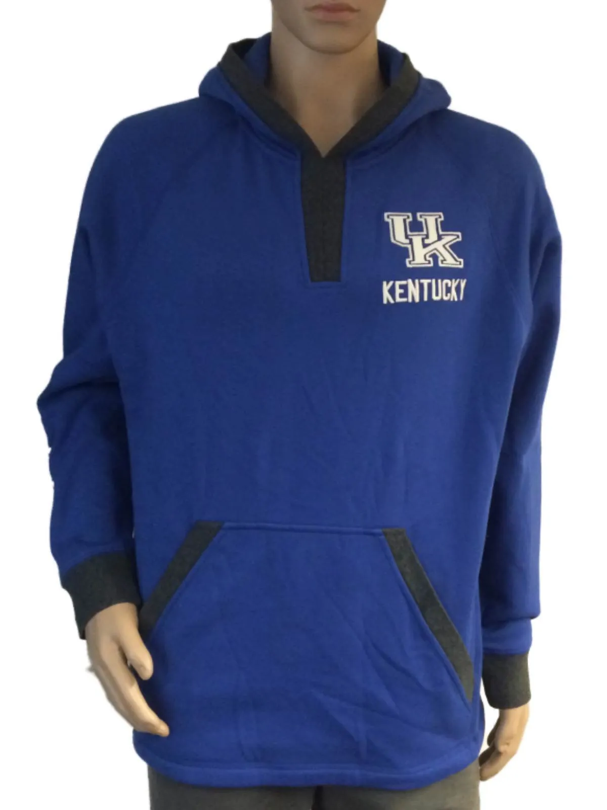 Kentucky Wildcats Colosseum Blue Black 1/4 Zip Hoodie Sweatshirt Pullover (L)