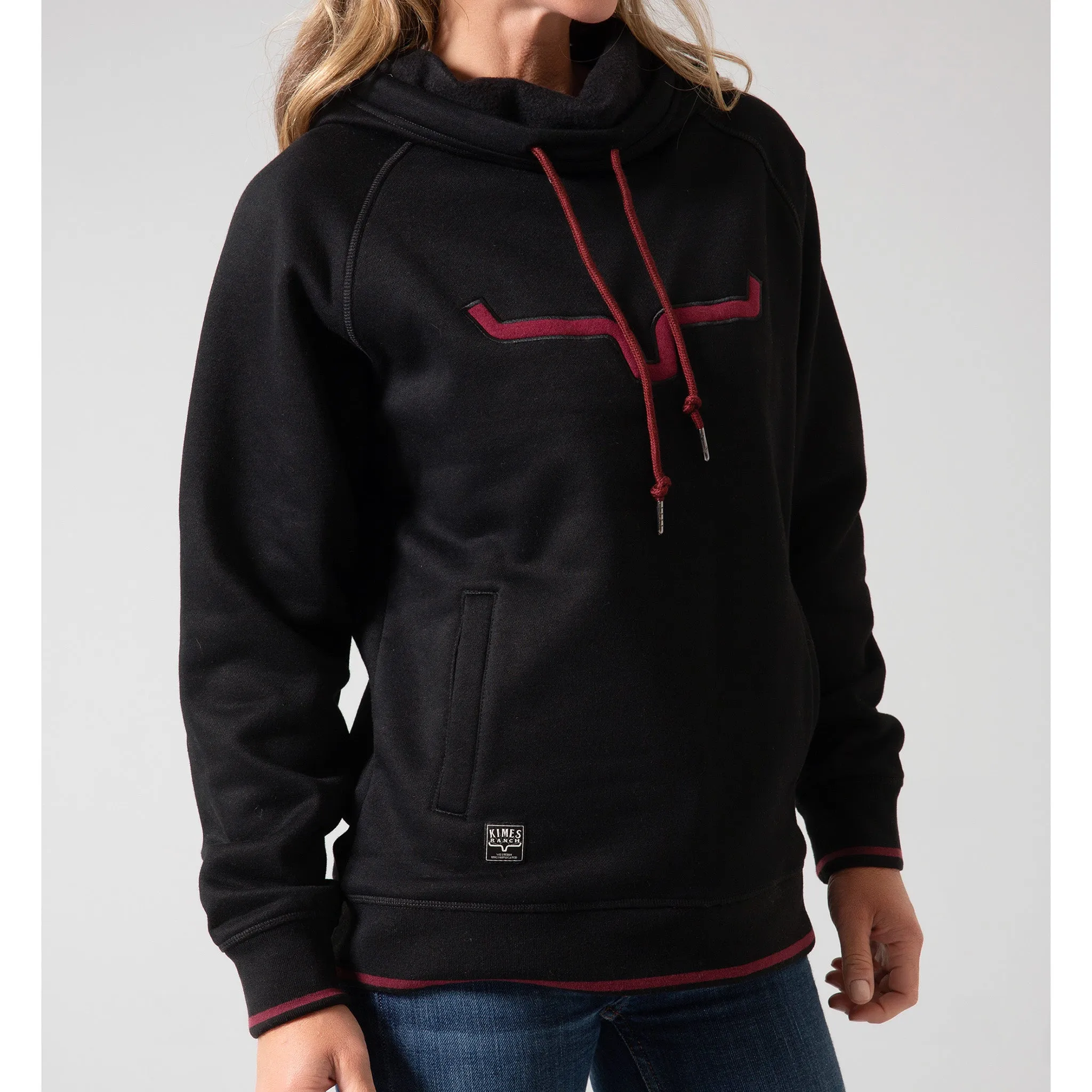 Kimes Ranch Women's Black Horns 2 Scoop Hoodie