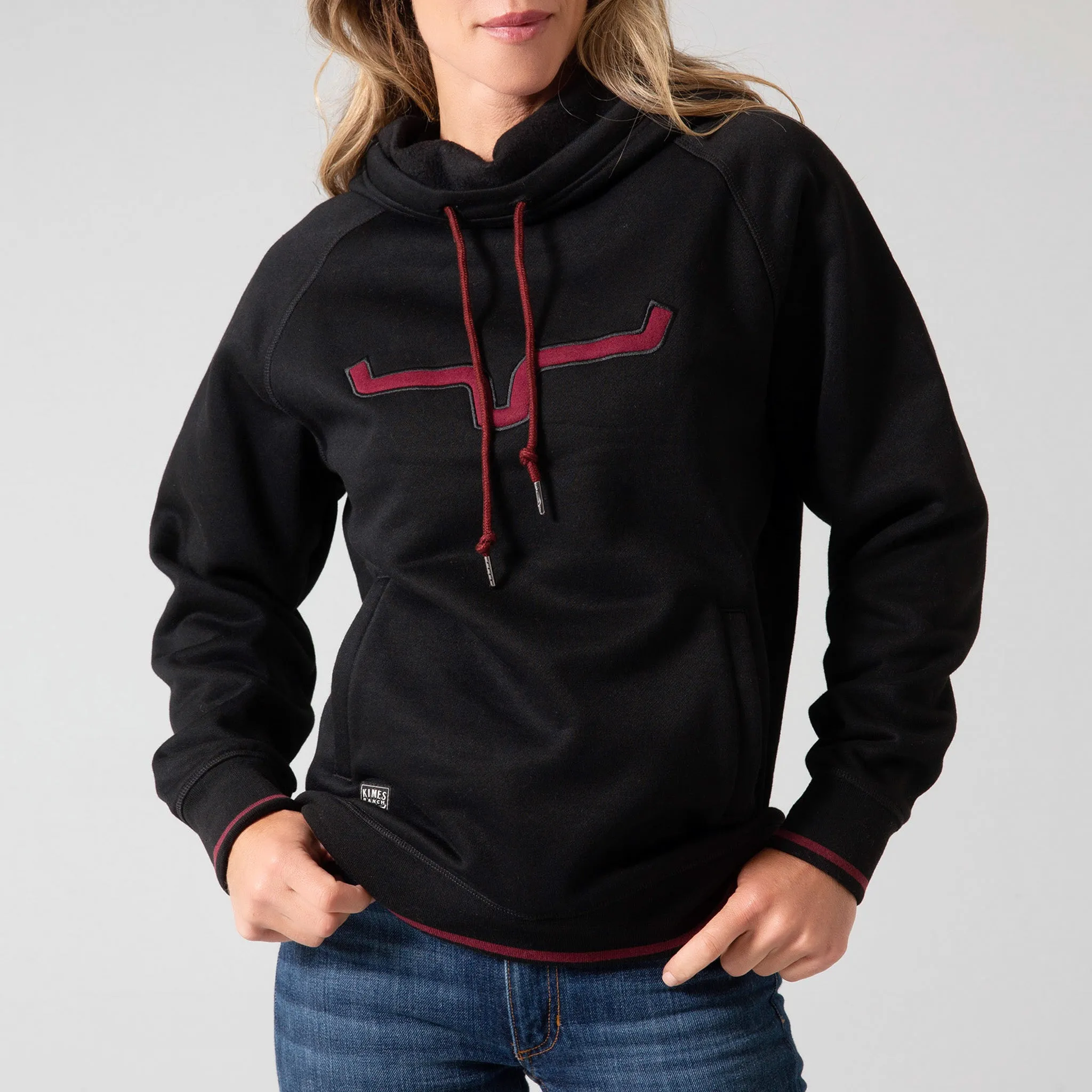 Kimes Ranch Women's Black Horns 2 Scoop Hoodie