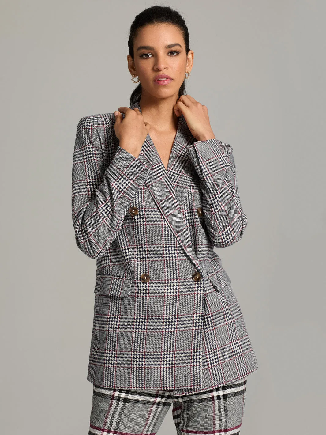 Long Sleeves Plaid Jacket