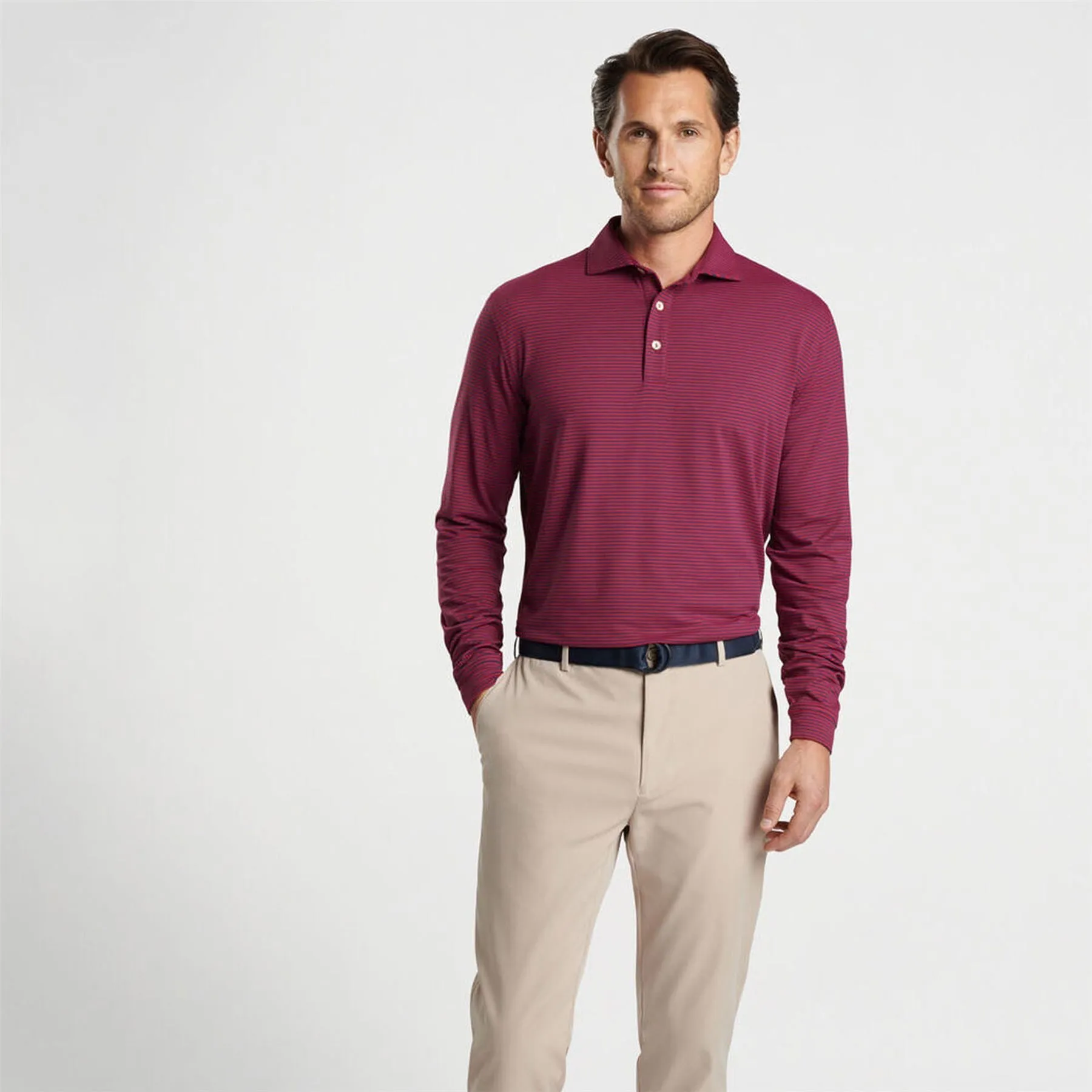 Lyons Performance Jersey LS Polo Pomegranate - AW24