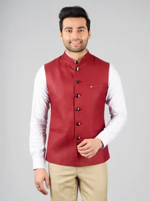 Maroon Bandhgala Jacket | Greenfibre