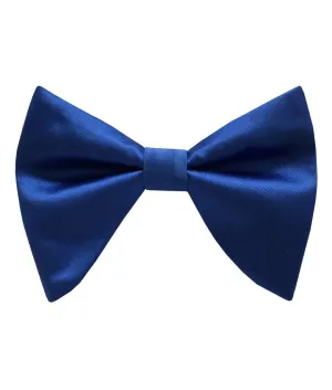 Men's Royal Blue Satin Tear Drop Butterfly Bowtie with Hanky