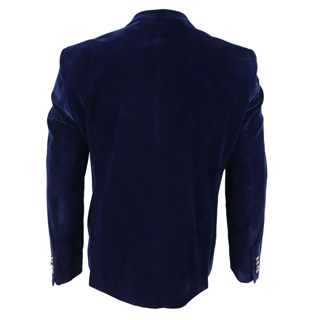 Mens Soft Velvet 1 Button Dinner Jacket Tuxedo Blazer Smart Casual Tailored Fit