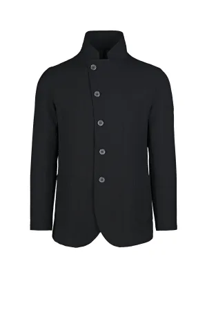 Micro-check Star-Collar Jacket