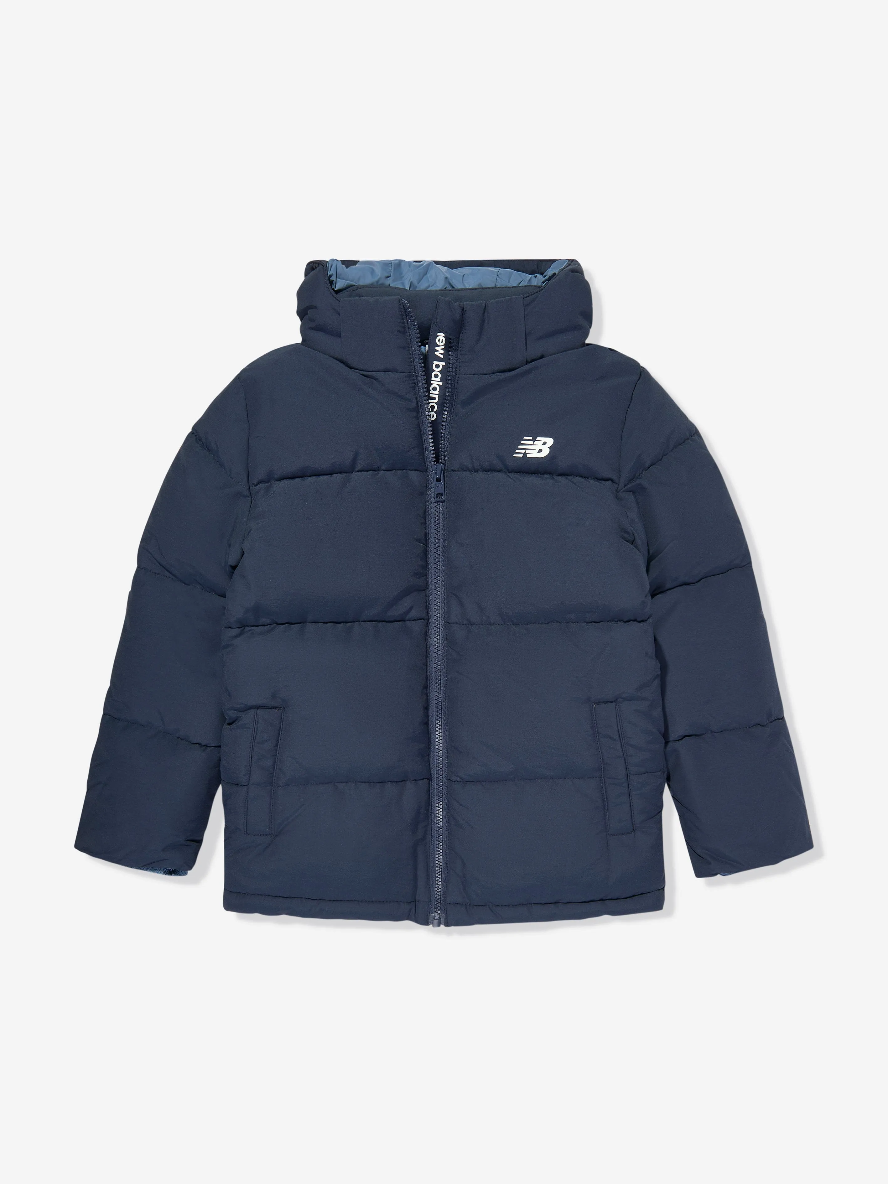 New Balance Boys Logo Puffer Jacket in Navy