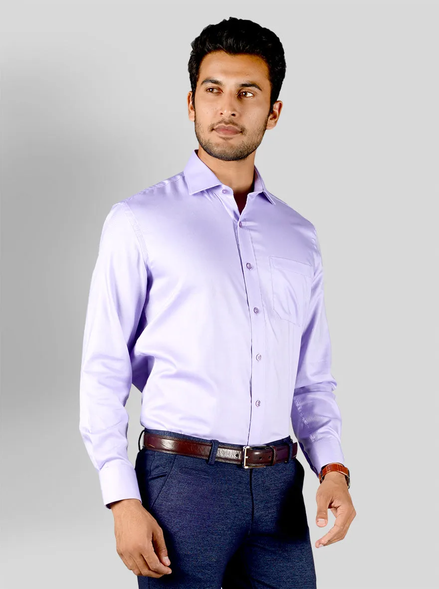 Pastel Purple Dobby Slim Fit Formal Shirt | JadeBlue