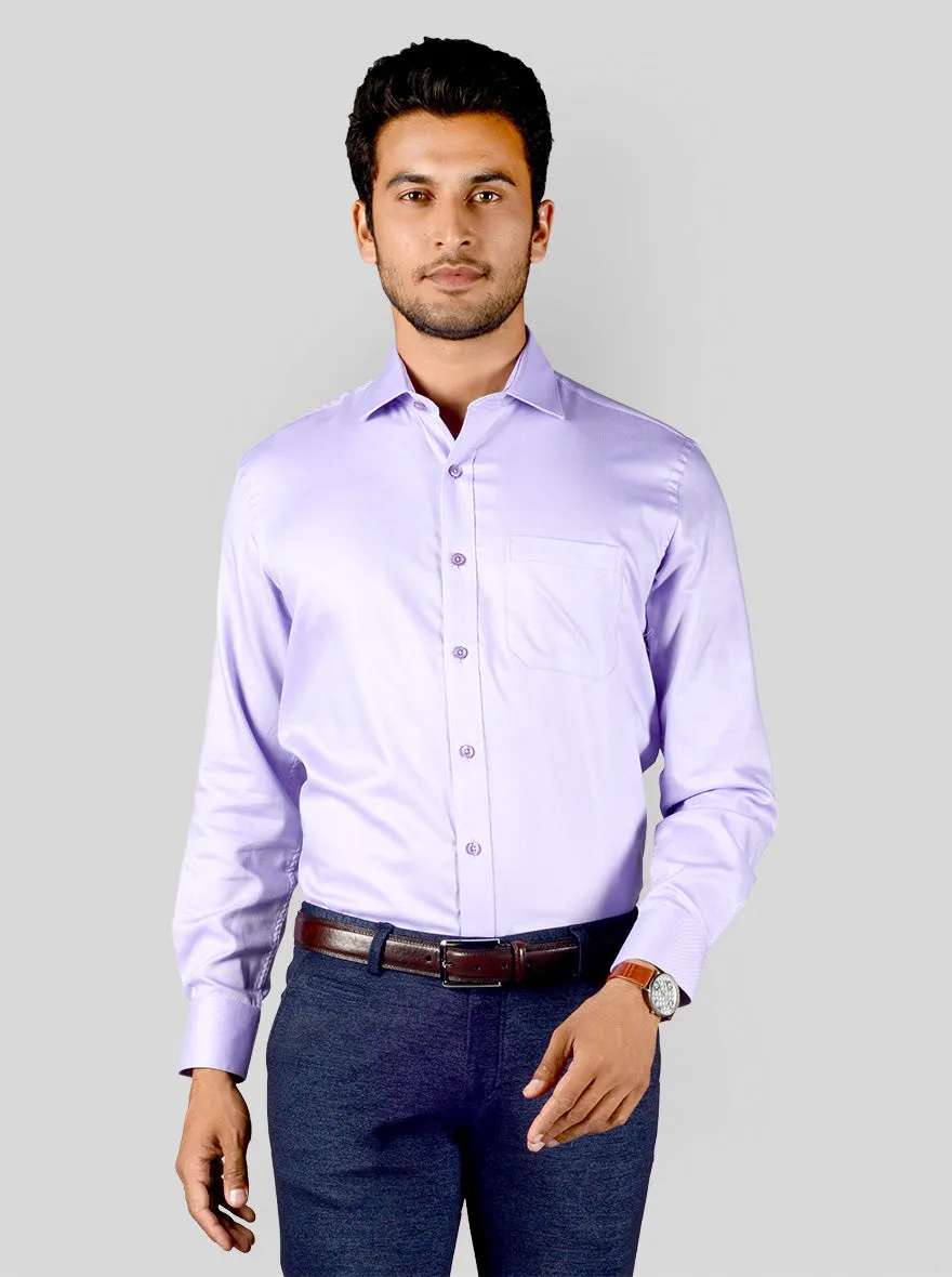 Pastel Purple Dobby Slim Fit Formal Shirt | JadeBlue