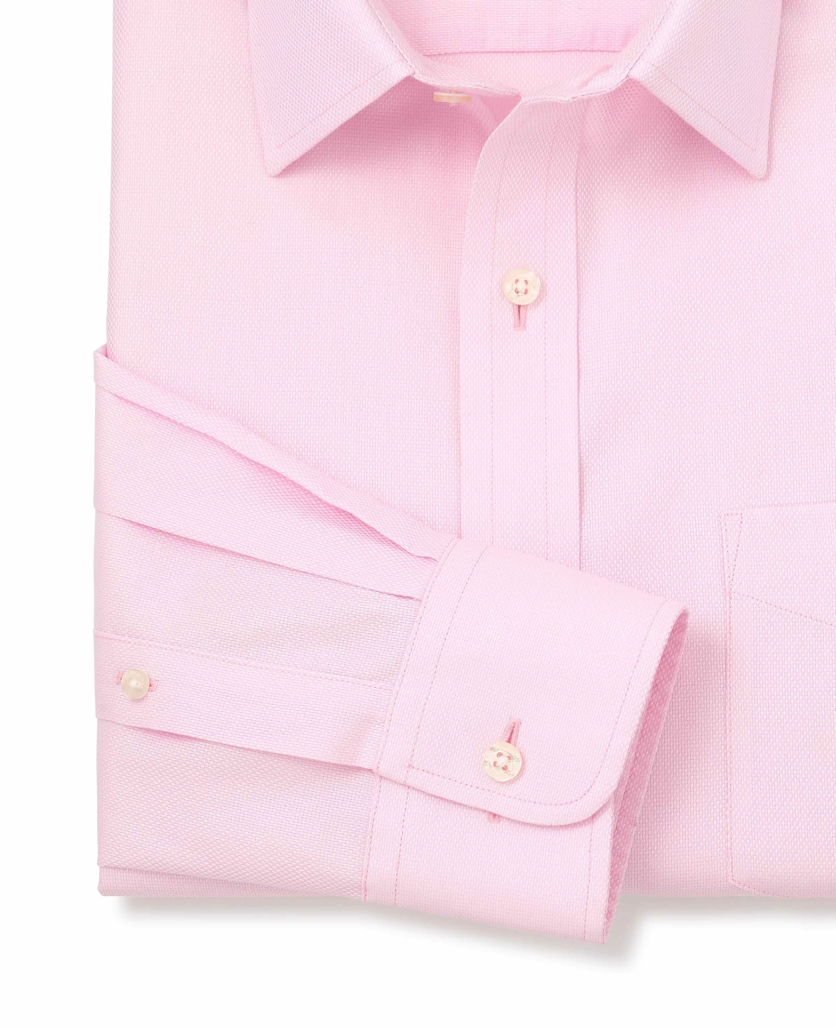 Pink Cotton Classic Fit Non-Iron Shirt - Single Cuff