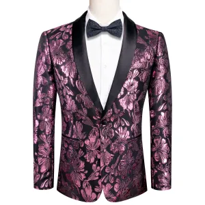 Pink Floral Tuxedo Jacket