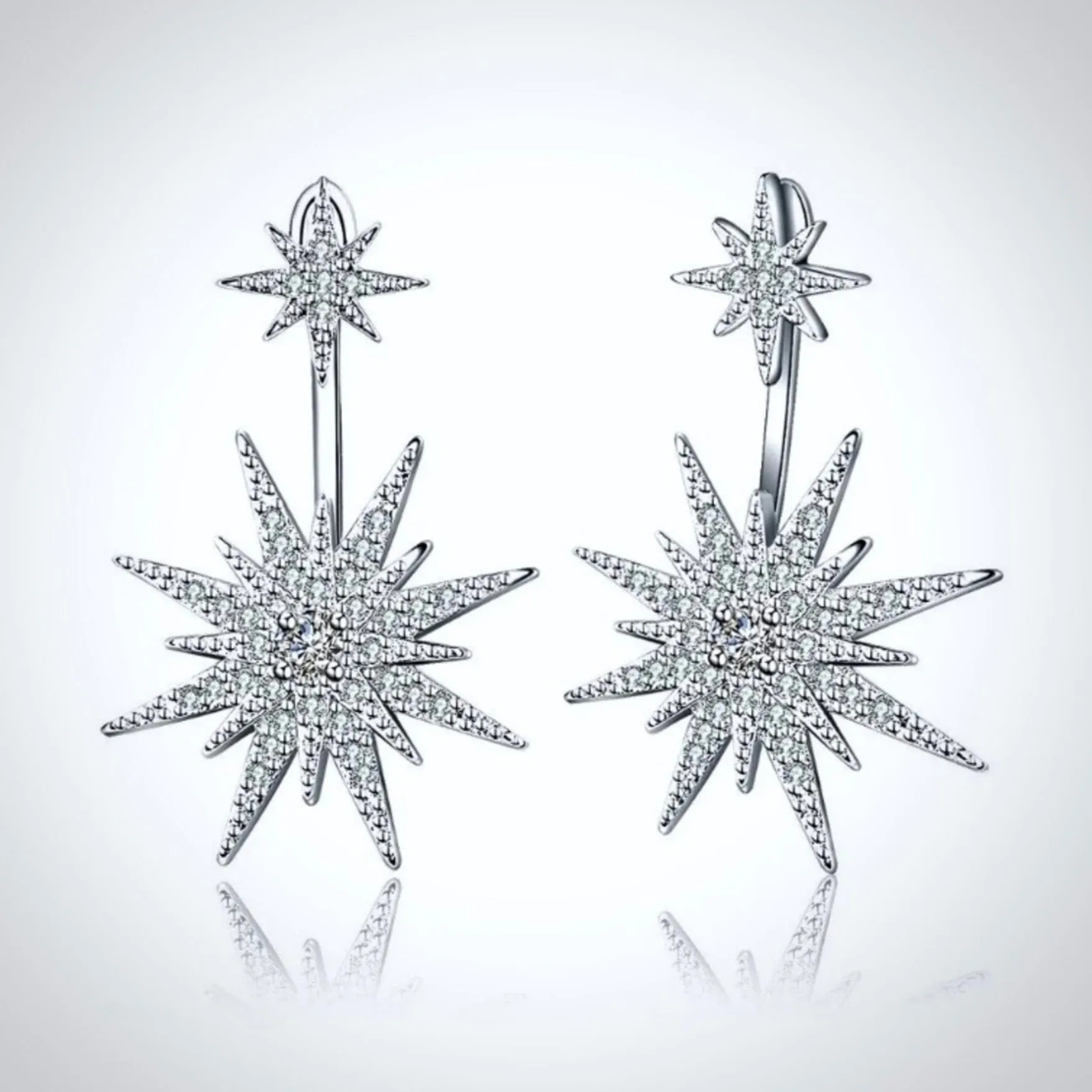 "Viera" - Star Cubic Zirconia Bridal Earring Jackets