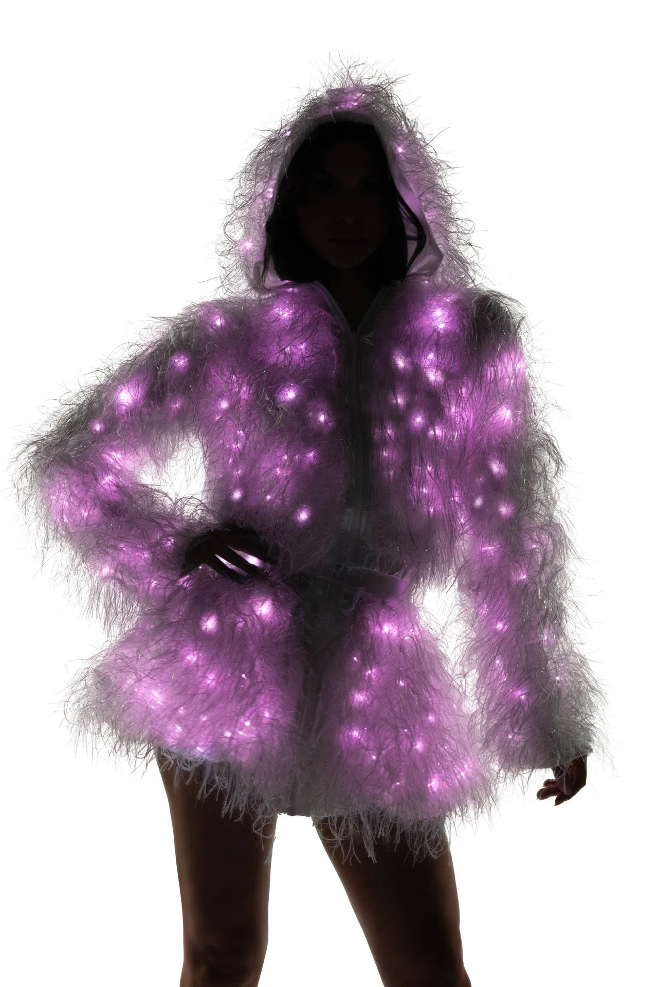 Rave FE299 - Light-Up Lurex Shag Skirt - J. Valentine