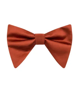 Rust Men's Satin Tear Drop Butterfly Bowtie with Hanky