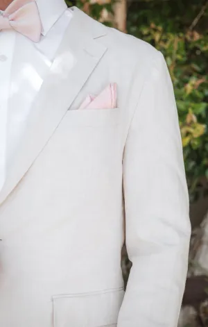 Sam Pocket Square ~ Dusty Blush Linen