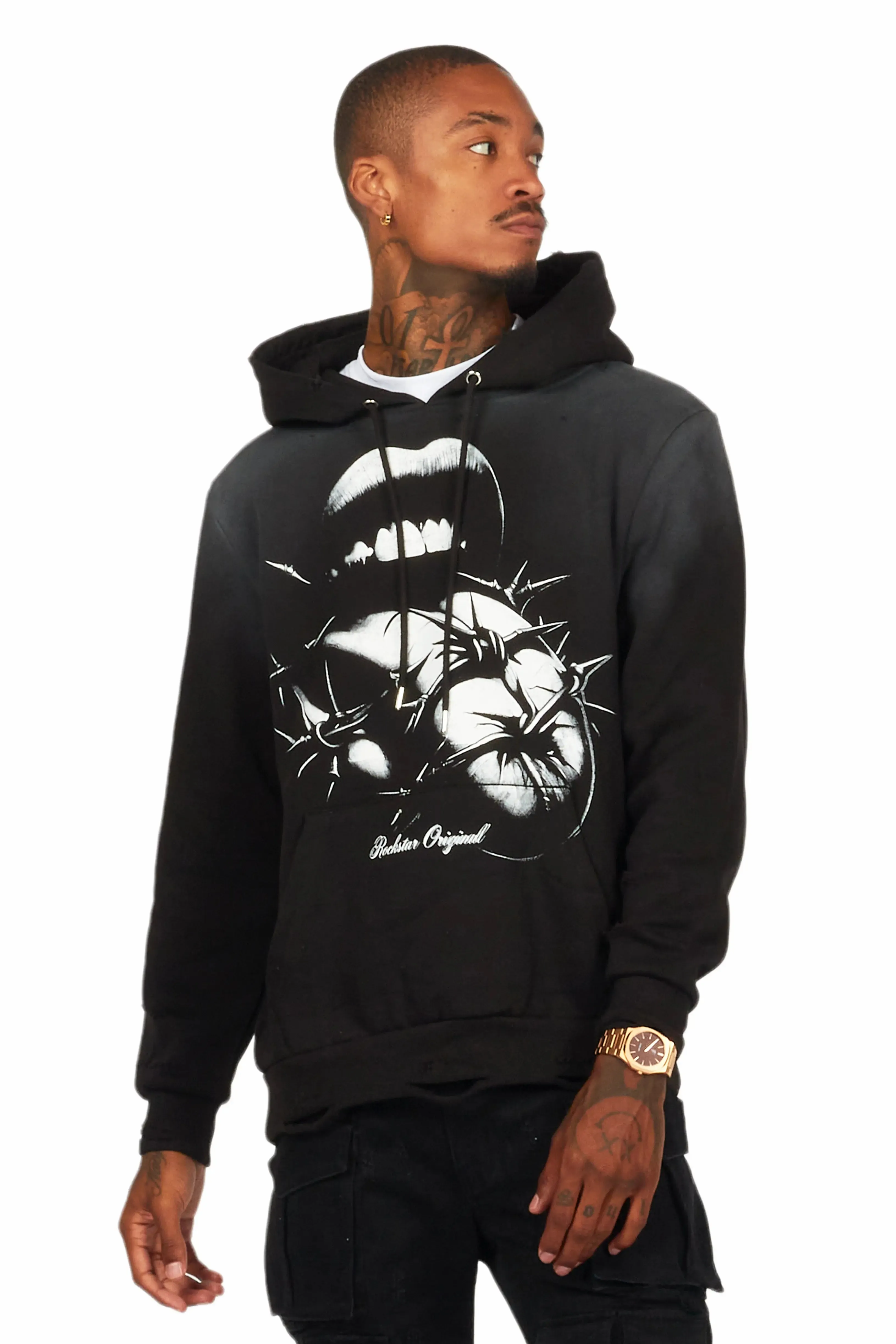 Schmear Black Graphic Hoodie