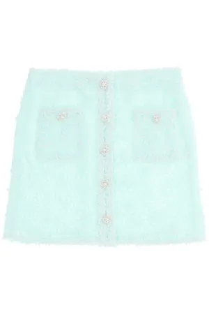 Self portrait mini skirt in guipure floral lace