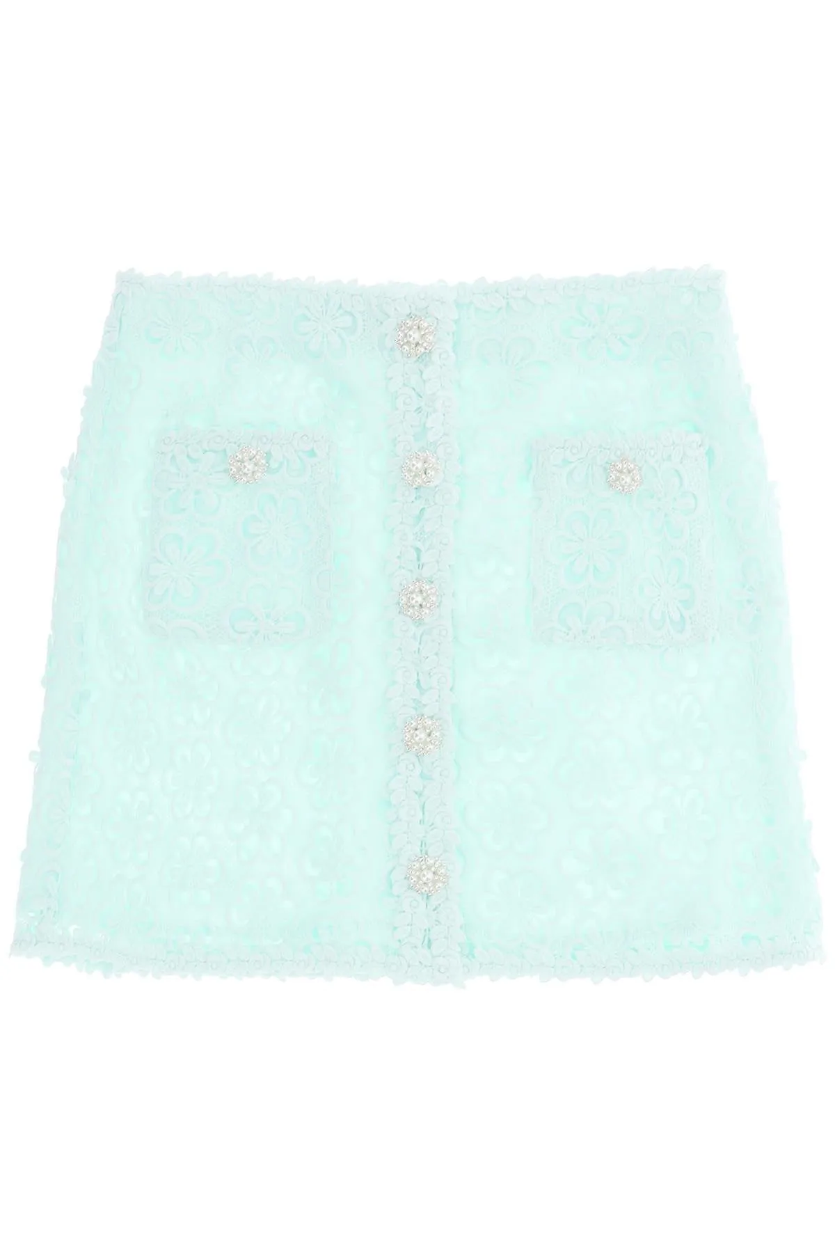 Self portrait mini skirt in guipure floral lace