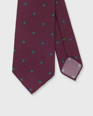 Silk Print Tie in Red/Blue Flower