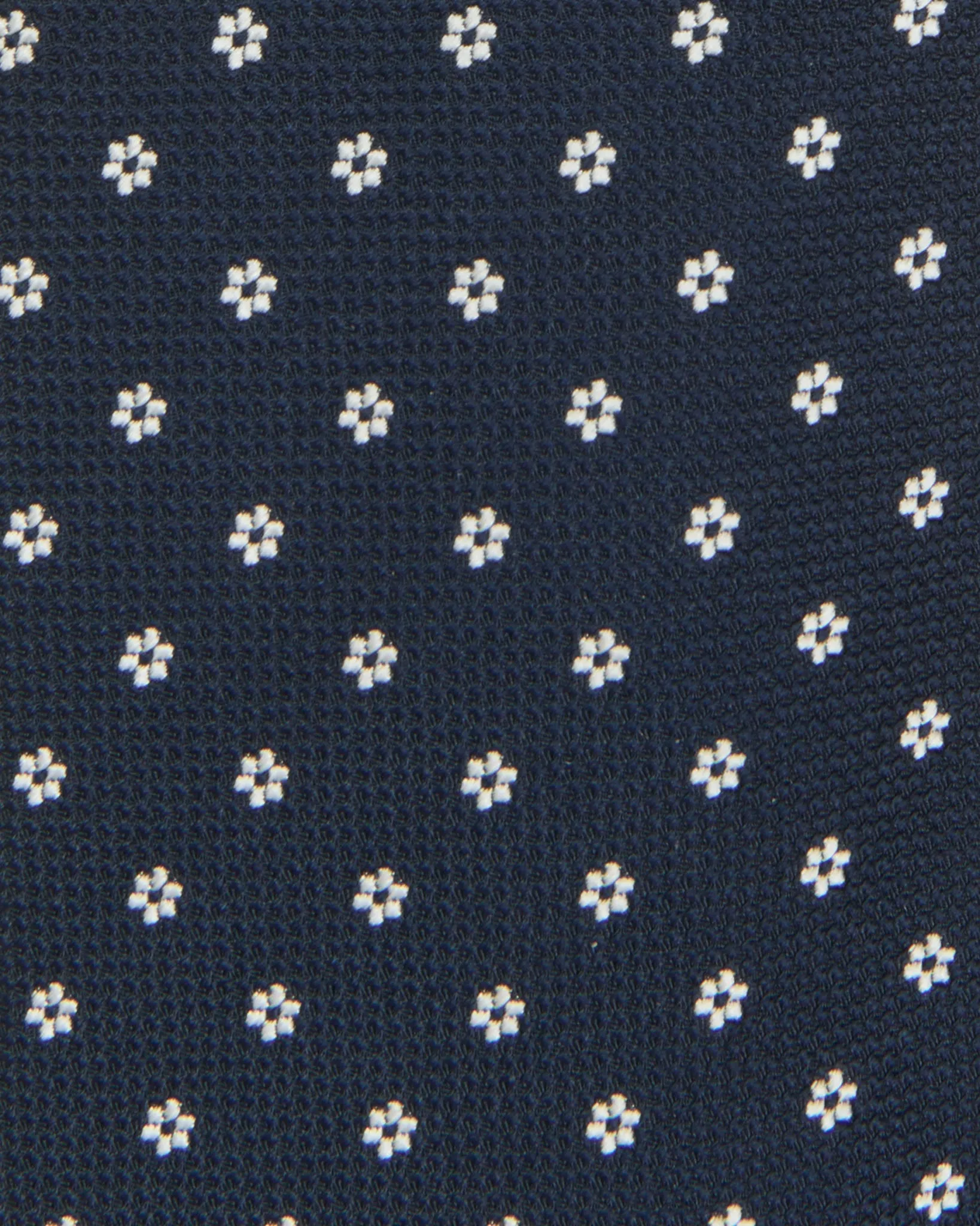 Silk Woven Tie in Navy/White Flower