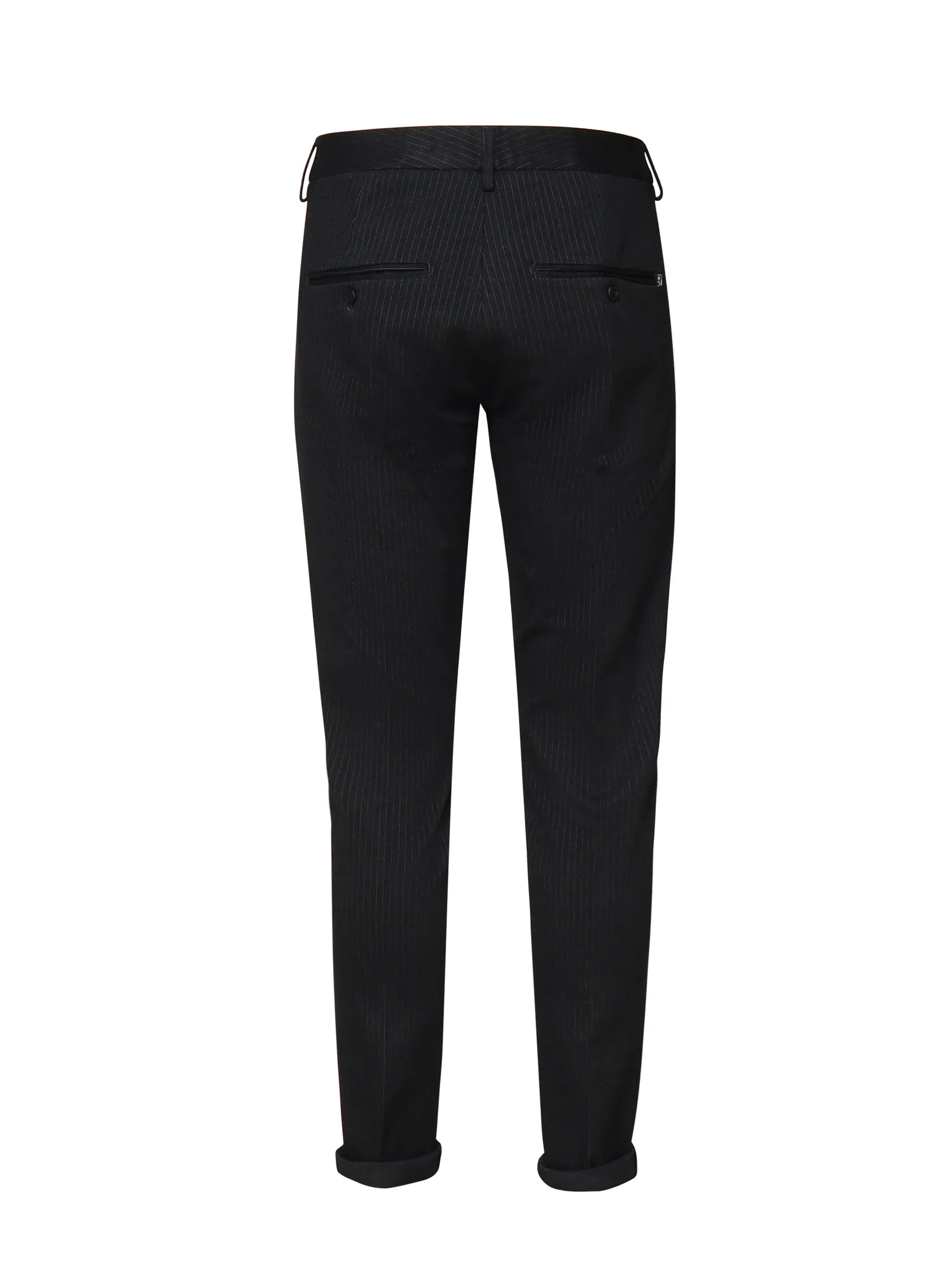 Slim Fit Black Trousers with Zip